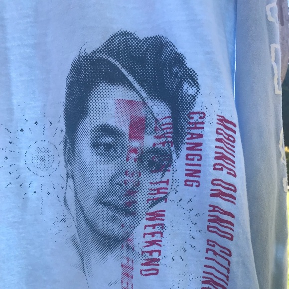 John Mayer The Search For Everything Album Light Blue Long Sleeve Tee - Picture 3 of 5